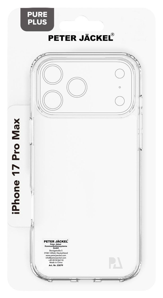 23079 Back Cover Pure Plus Cover für Apple iPhone 17 Pro Max  (Transparent) 