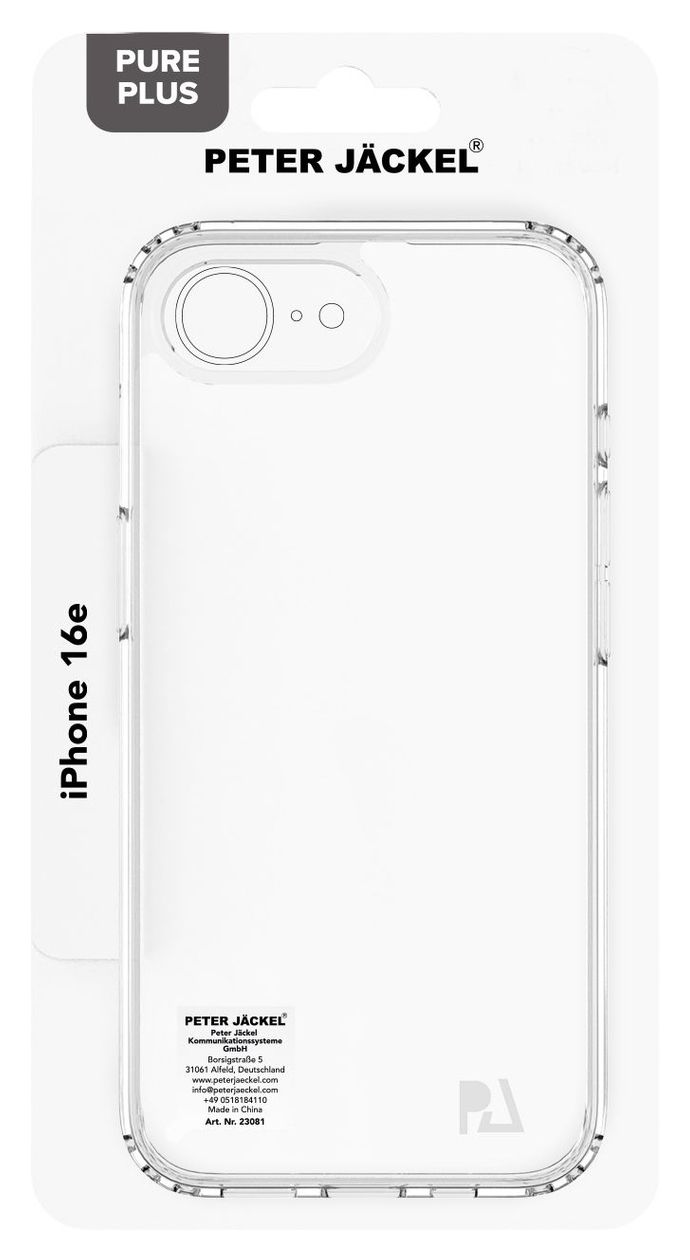 23081 Back Cover Pure Plus Cover für Apple iPhone 17E/ 16E  (Transparent) 