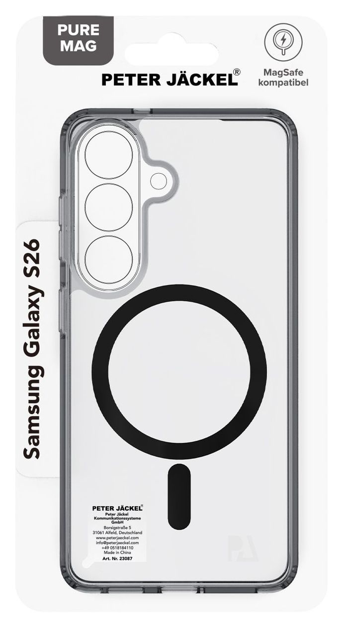 23087 Cover für Samsung S26 (Schwarz, Transparent) 
