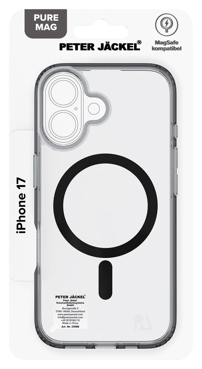 23088 Cover für Apple iPhone 17 (Schwarz, Transparent) 