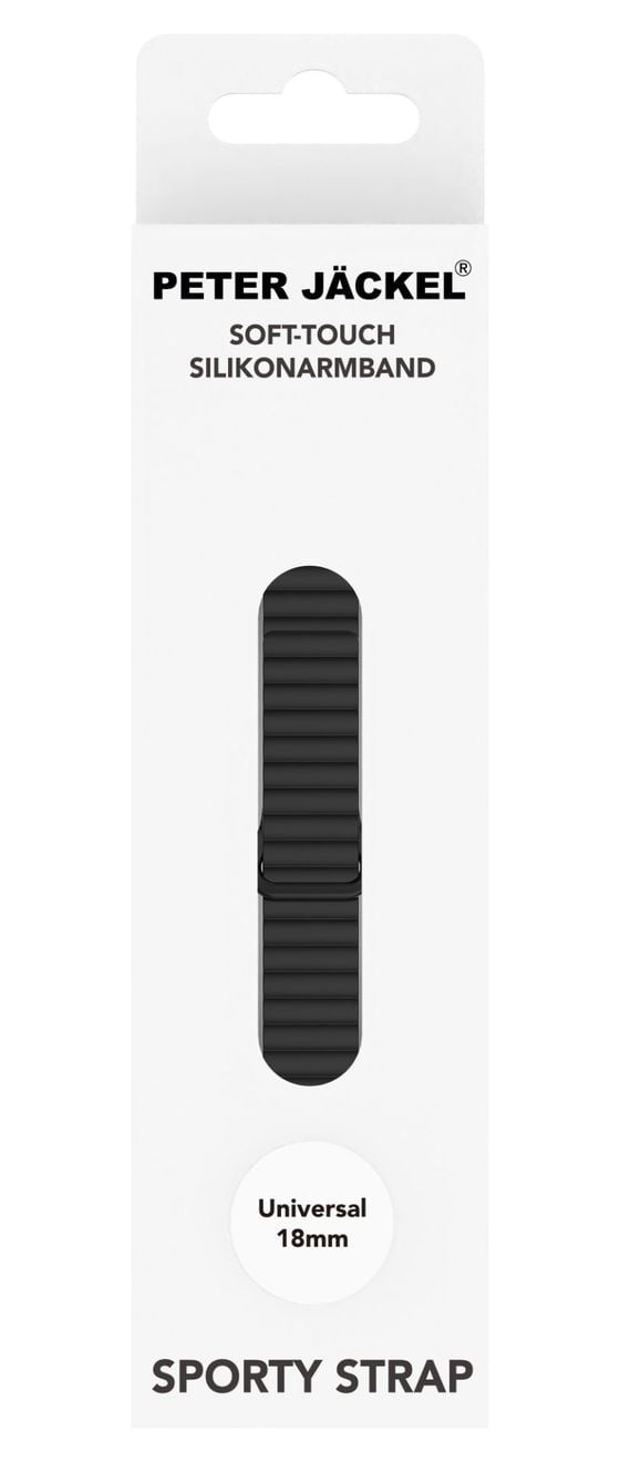 Sporty Strap Armband 18 mm Universal  (Schwarz) 