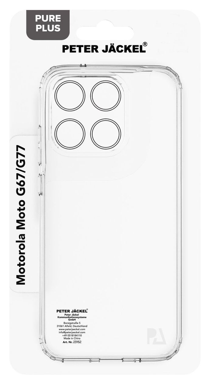 23152 Back Cover Pure Plus Cover für Motorola Moto G67/ G77  (Transparent) 