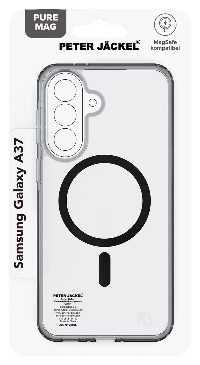 Back Cover Pure Mag Cover für Samsung A37 5G  (Transparent/Schwarz) 