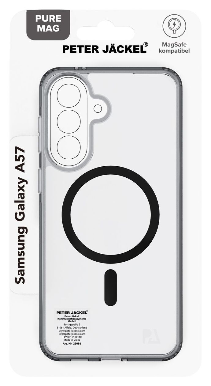 Back Cover Pure Mag Cover für Samsung A57 5G  (Transparent/Schwarz) 