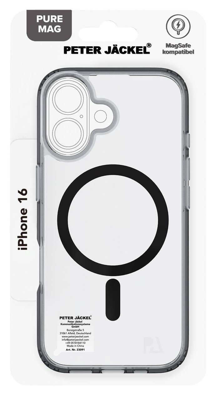 Back Cover Pure Mag für Apple iPhone 16 (Schwarz) 