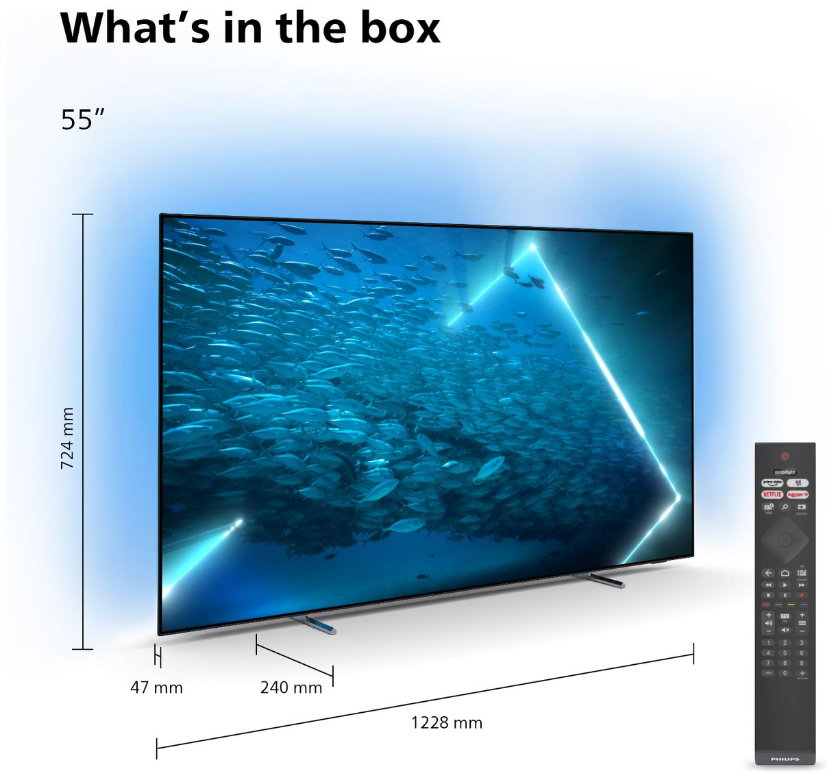 55OLED707/12 OLED Fernseher 139,7 cm (55 Zoll) EEK: G 4K Ultra HD (Metallisch) 