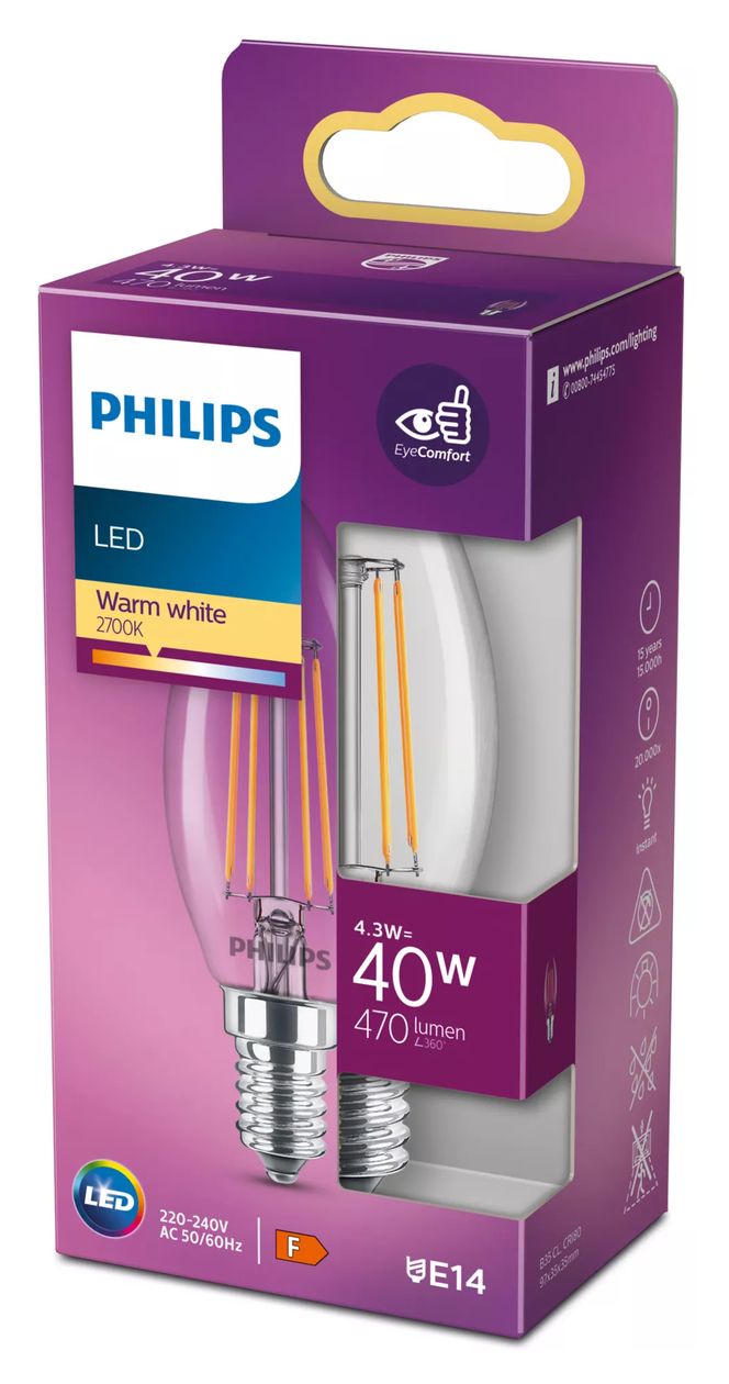 8718699763077 LED Lampe Kerze E14 EEK: F 470 lm Warmweiß (2700K) entspricht 40 W 