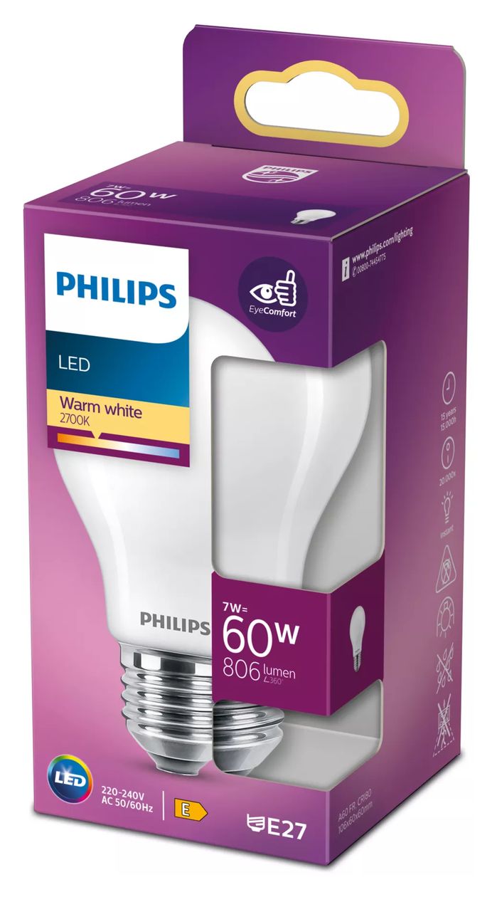 8718699763336 LED Lampe Lüsterkolben E27 EEK: E 806 lm Warmweiß (2700K) entspricht 60 W 