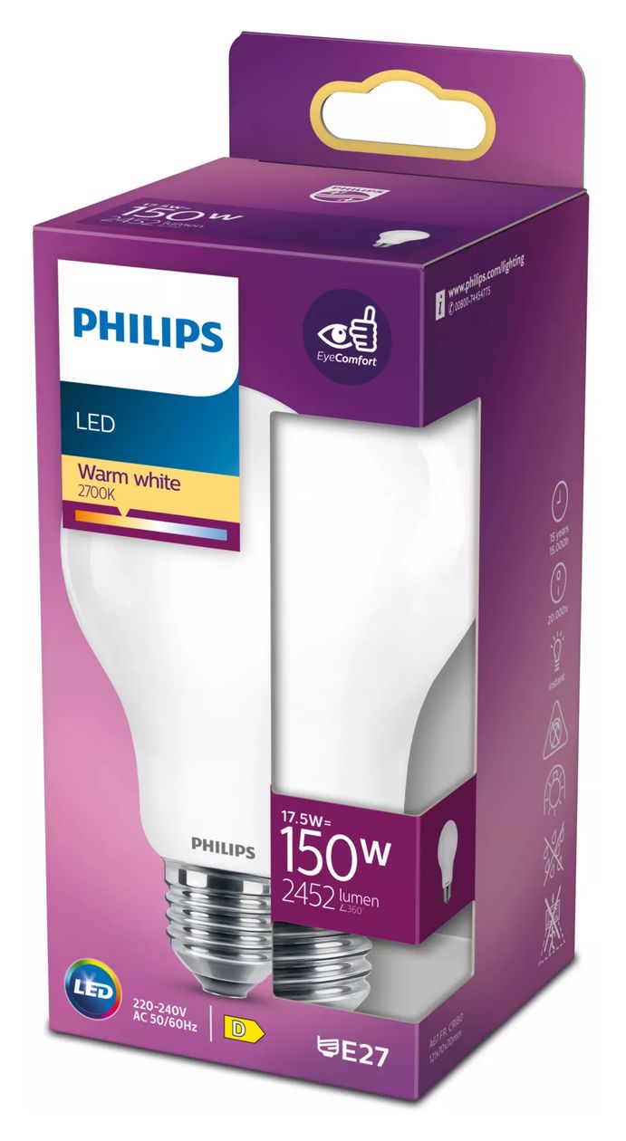 8718699764579 LED Lampe Tropfen E27 EEK: D 2452 lm Warmweiß (2700K) entspricht 150 W 