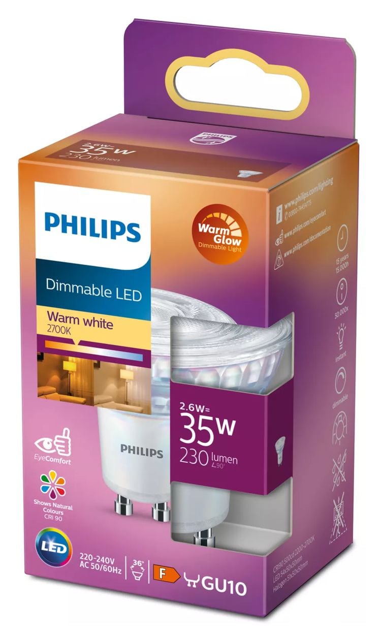 8718699774110 LED Lampe Reflektor GU10 EEK: F 230 lm entspricht 35 W Dimmbar 