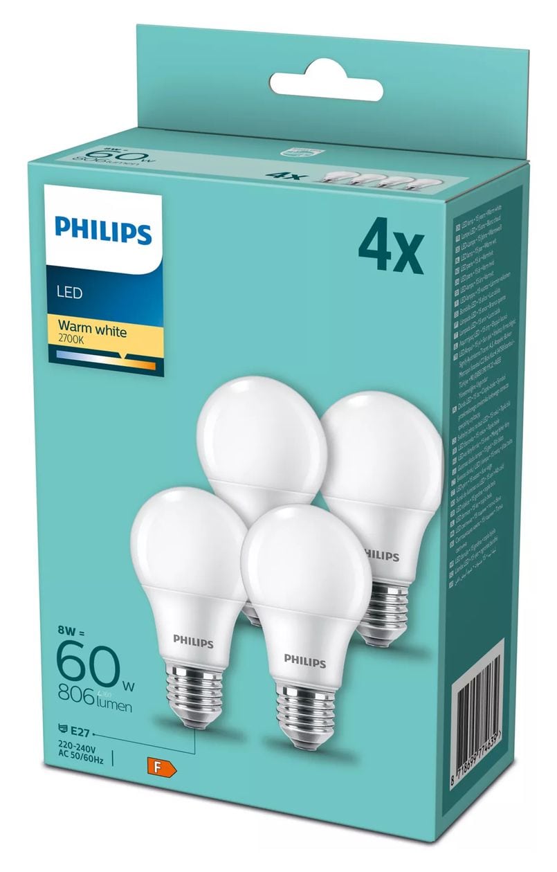 8718699774639 LED Lampe Tropfen E27 EEK: F 806 lm Warmweiß (2700K) entspricht 60 W 