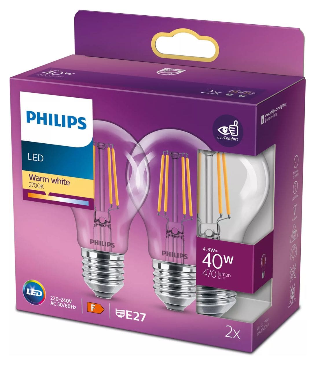 8718699777593 LED Lampe Tropfen E27 EEK: F 470 lm Warmweiß (2700K) entspricht 40 W 