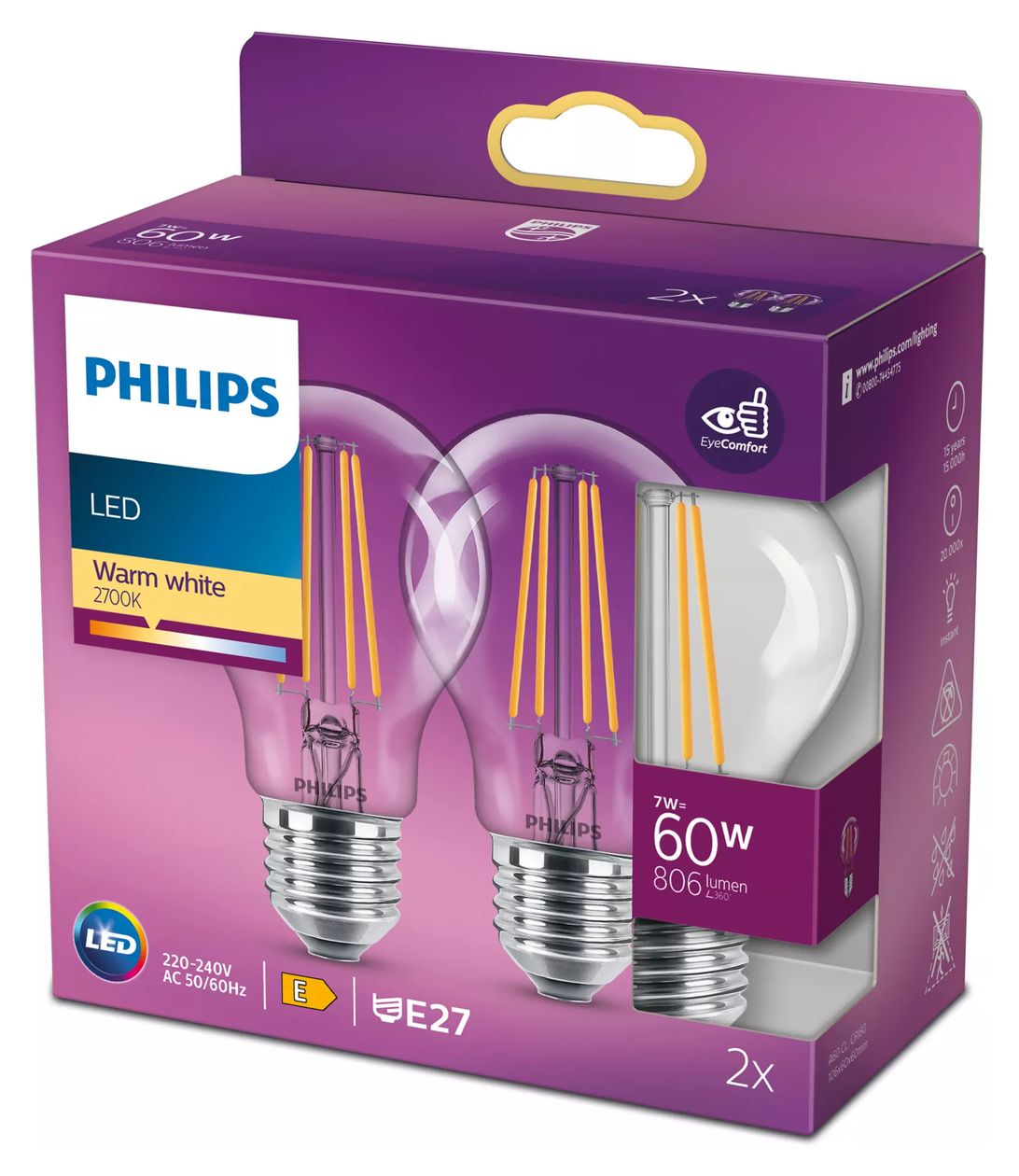 8718699777739 LED Lampe Tropfen E27 EEK: E 806 lm Warmweiß (2700K) entspricht 60 W 