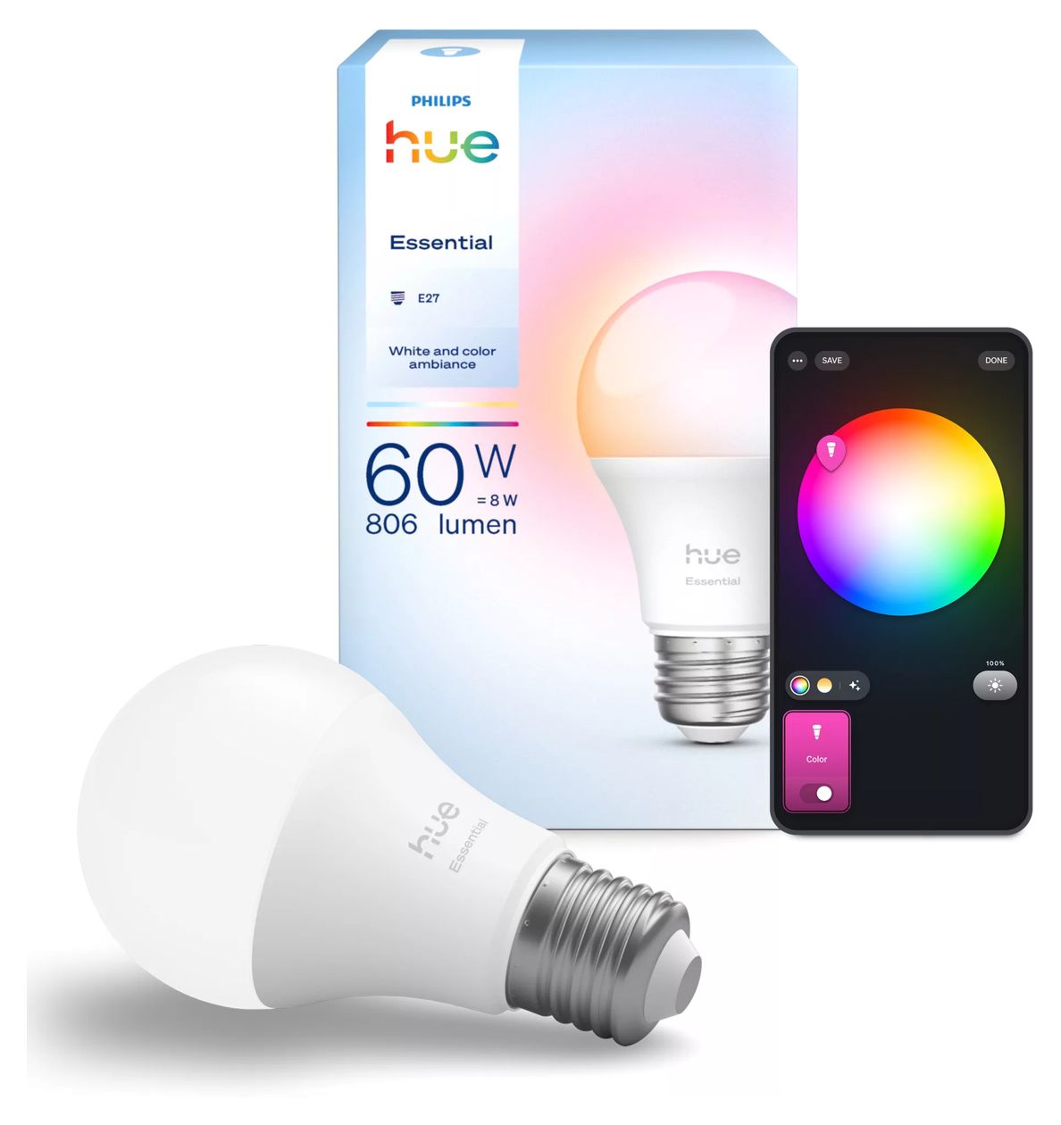 Essential A60 – E27 smarte Lampe – 806 lm – 8 W 