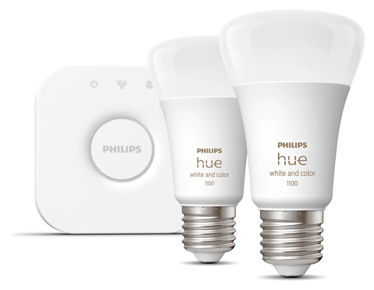 Hue White & Color Ambiance Starter-Set: E27 A60 Doppelpack LED Set für intelligente Beleuchtung Multi AC 