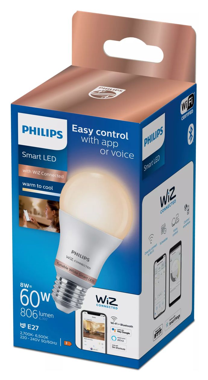 Smart LED 8 W (entspr. 60 W) A60 E27 LED Intelligentes Leuchtmittel 122 mm Weiß 