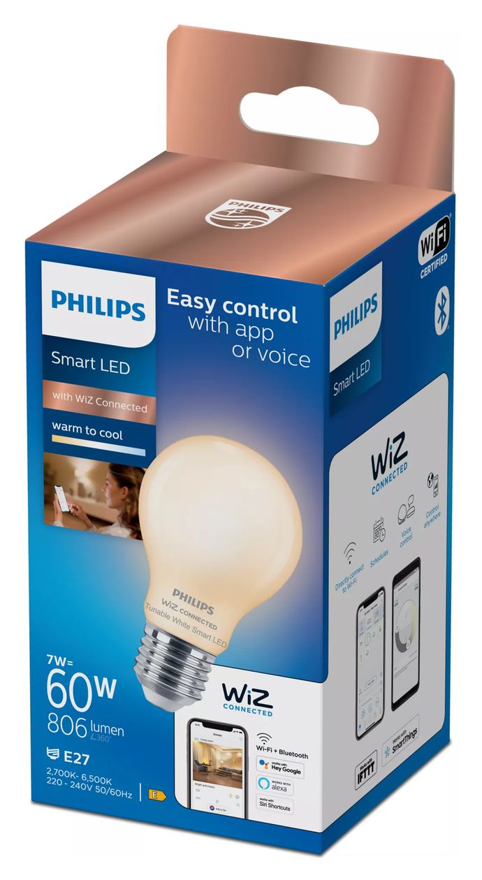 Smart LED mattiert 7 W (entspr. 60 W) A60 E27 LED Intelligentes Leuchtmittel 106 mm Weiß 