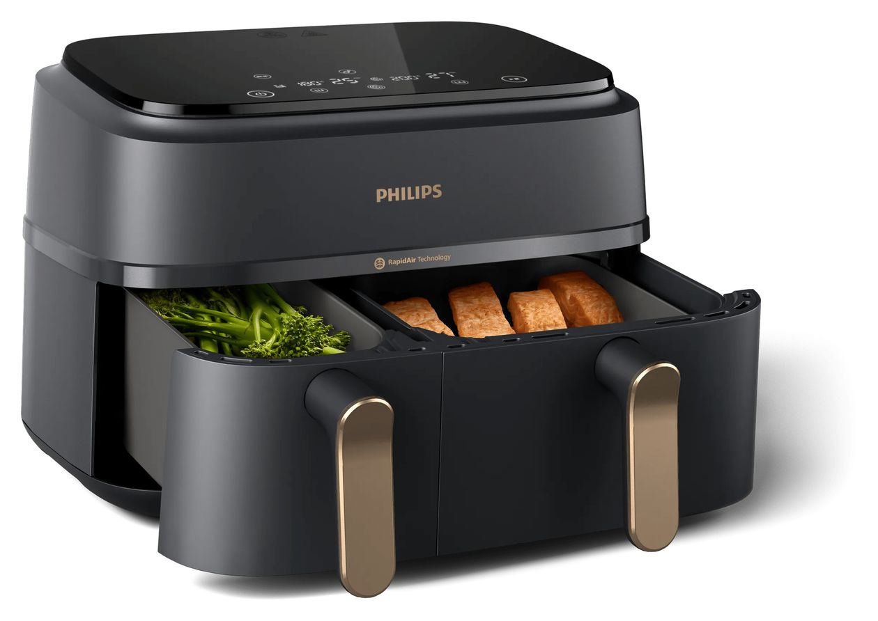 Series 3000 NA352/04 Doppel Heißluftfritteuse 9 l 2750 W  (Schwarz, Kupfer) 