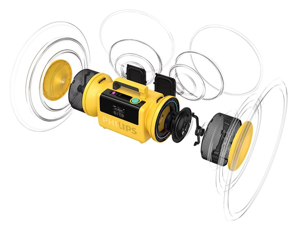 TAMS80 The Tube 140 W Bluetooth Lautsprecher IP67 Laufzeit bis 24 h  (Gelb) 