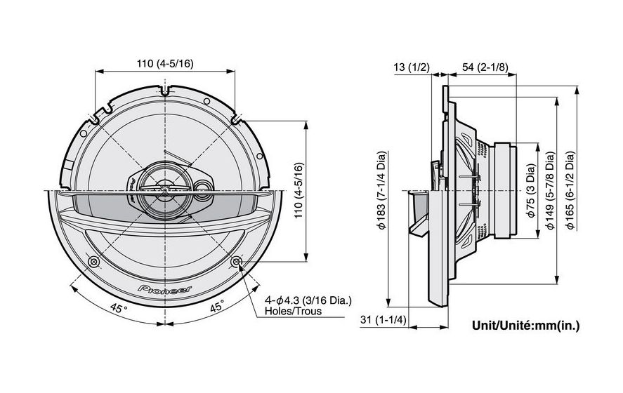 TS-A2013I 3-Wege Einbaulautsprecher 500 W 