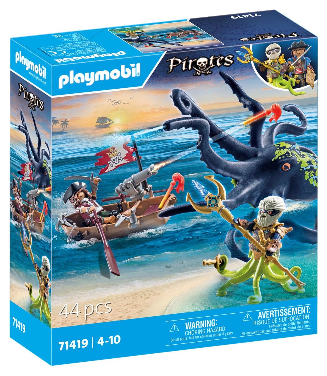 Pirates Kampf gegen den Riesenoktopus Spielset 9 Teile  (Mehrfarbig) 