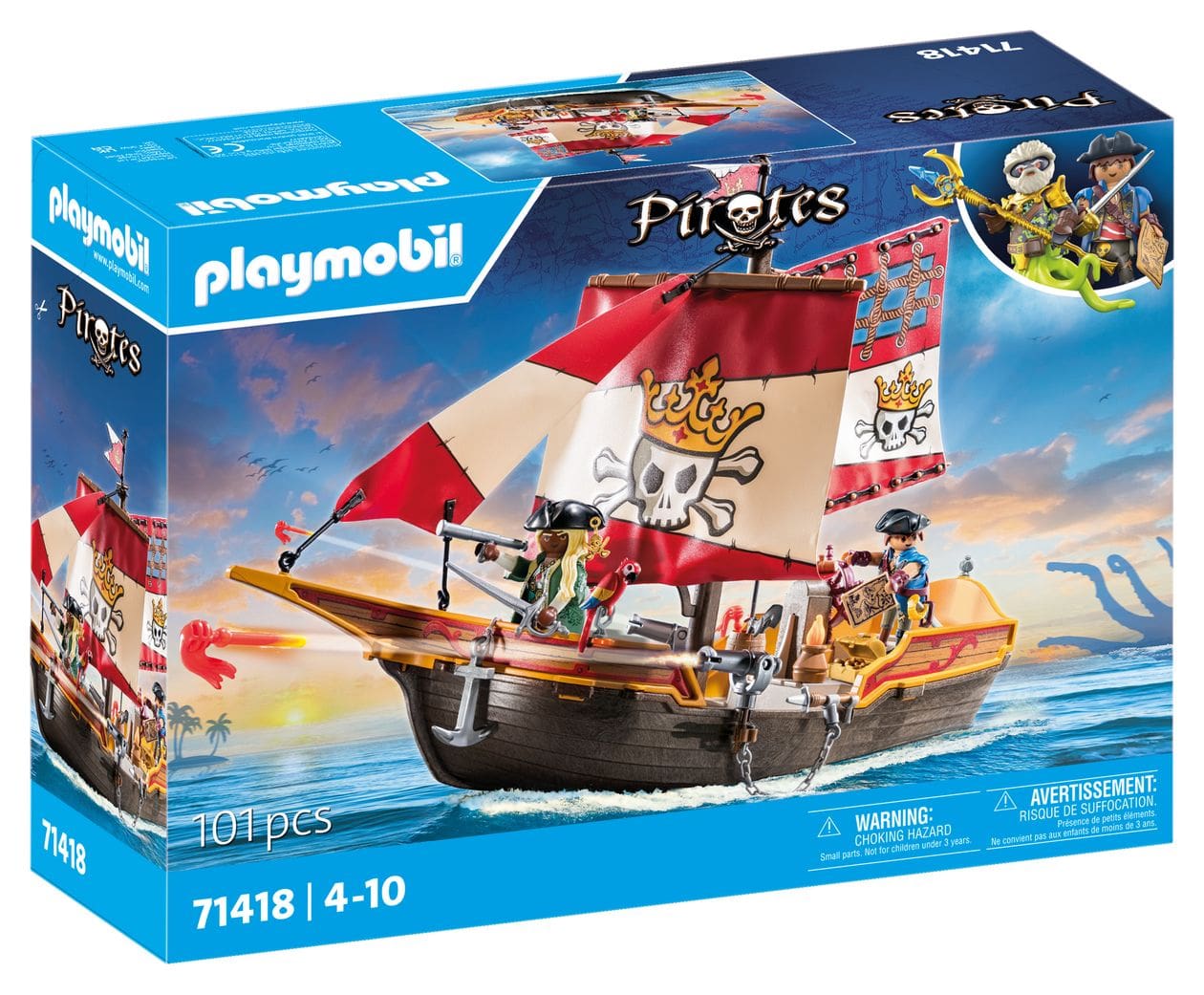 Pirates Kleines Piratenschiff Spielset 101 Teile  (Mehrfarbig) 