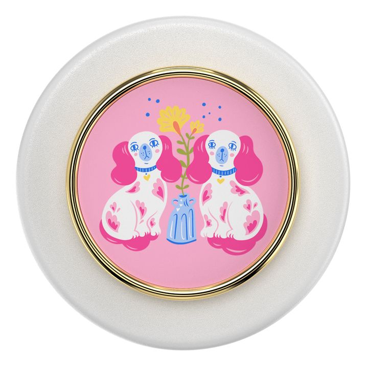 PopGrip Enamel Staffordshire Furries Fingerring  (Mehrfarbig, Pink) 