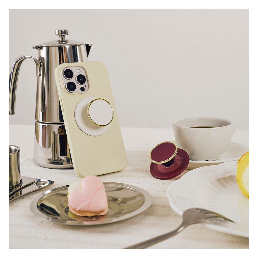 PopGrip MagSafe Luxe Red Wine Ename Fingerring für Apple iPhone 12+  (Gold, Violett) 