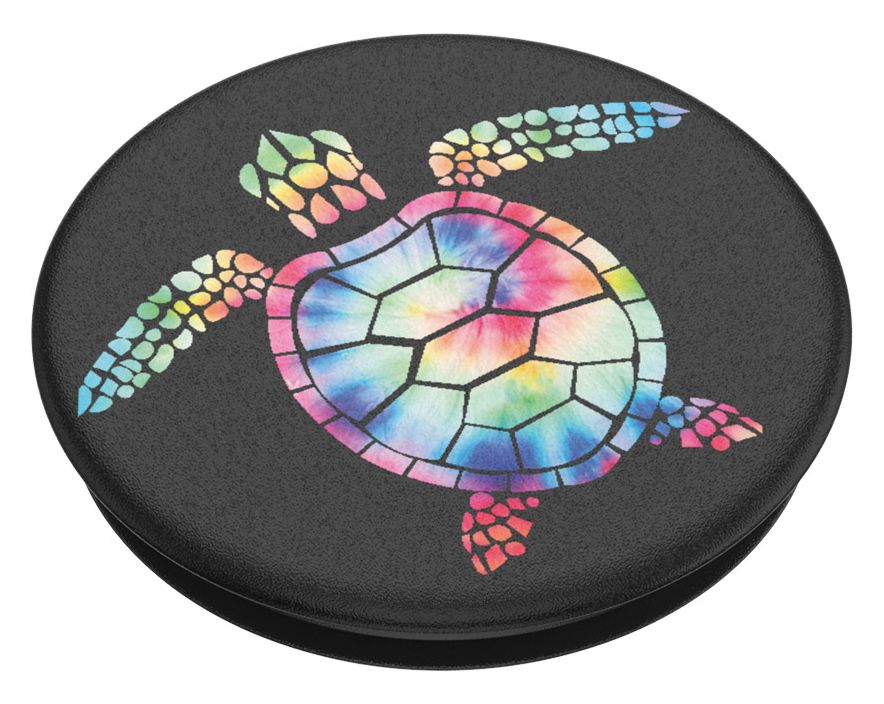 PopGrip Psychedelic Turtle Fingerring für Universal  (Schwarz, Mehrfarbig) 