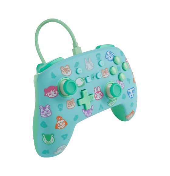 Enhanced Wired Controller Animal Crossing Gamepad für Nintendo Switch (Blau, Grün, Türkis) 