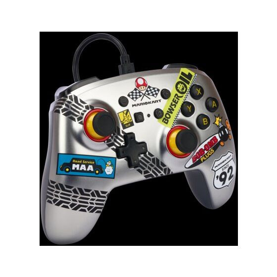 Enhanced Wired Controller Mario Kart Analog / Digital Gamepad für Nintendo Switch (Schwarz, Blau, Orange, Rot, Silber, Weiß) 