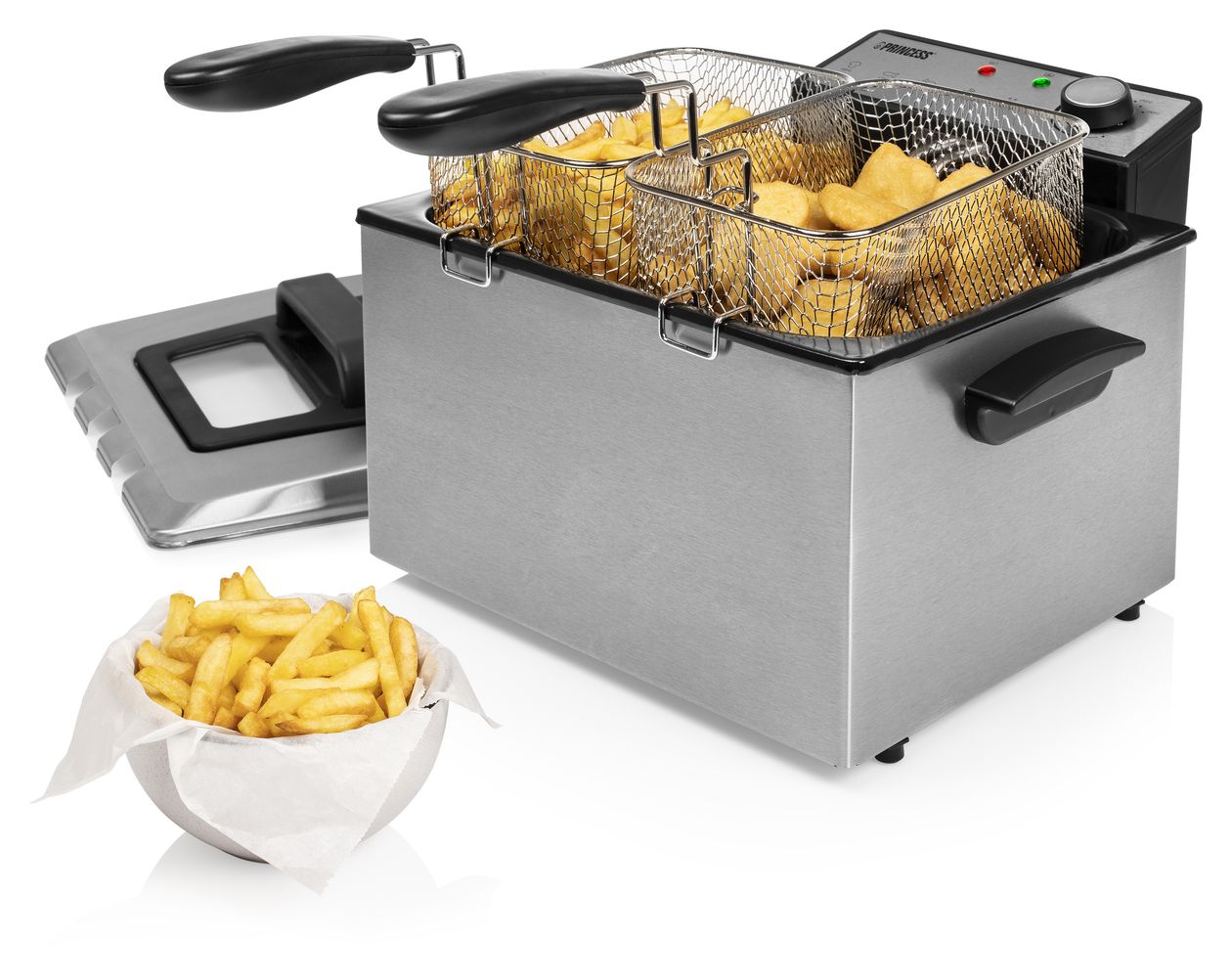 185000 Doppel Fritteuse 5 l 3270 W  (Schwarz, Edelstahl) 
