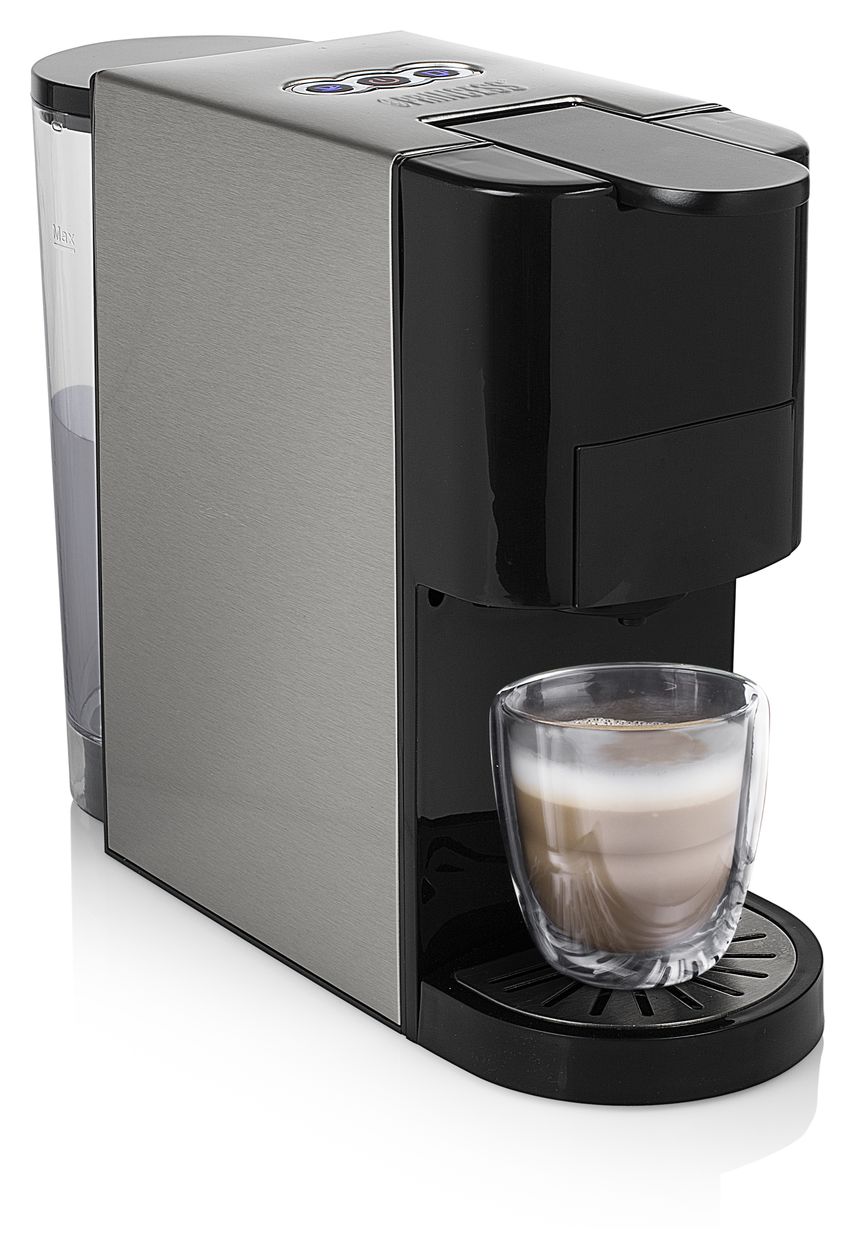 249450 Kaffeekapsel, Kaffeepad, Gemahlener Kaffee Maschine  (Schwarz, Edelstahl) 