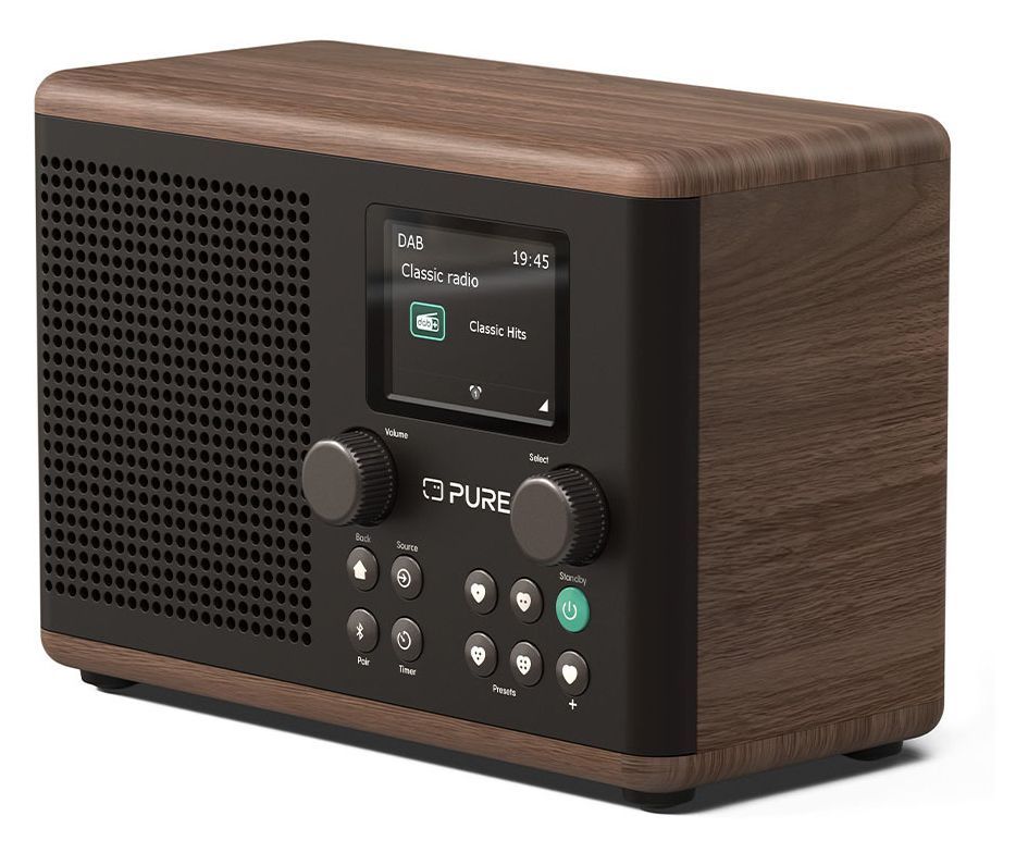 Classic H4 Bluetooth DAB+, FM Radio Tragbar  (Schwarz, Holz) 