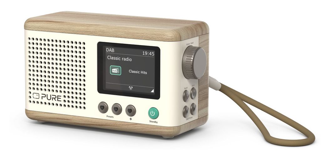 DAB+ Radio Classic Mini Bluetooth DAB+, FM Radio Tragbar  (Cremefarben, Holz) 