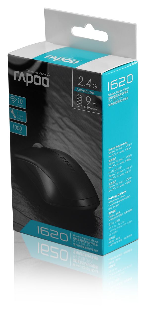 1620 1000 DPI Maus Optisch  (Schwarz) 