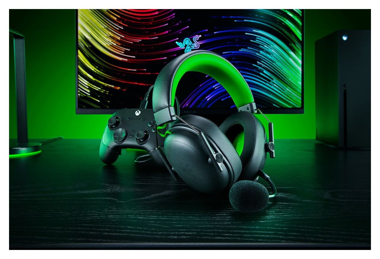 BlackShark V3 X HyperSpeed Over Ear Bluetooth Kopfhörer kabelgebunden&kabellos 70 h Laufzeit USB Typ-A  (Schwarz, Grün) 
