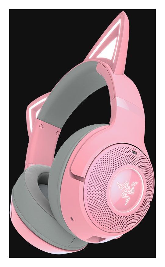 Kraken Kitty V2 Over Ear Bluetooth Kopfhörer kabellos 40 h Laufzeit  (Pink) 
