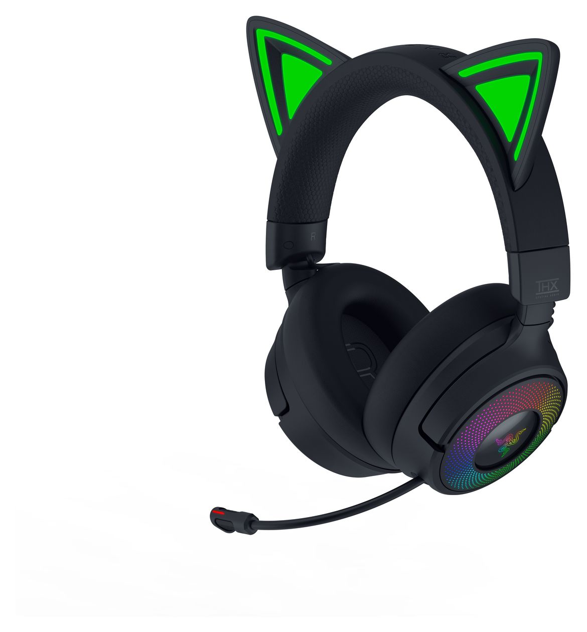 Kraken Kitty V3 Pro Over Ear Bluetooth Kopfhörer kabelgebunden&kabellos USB Typ-A  (Schwarz) 