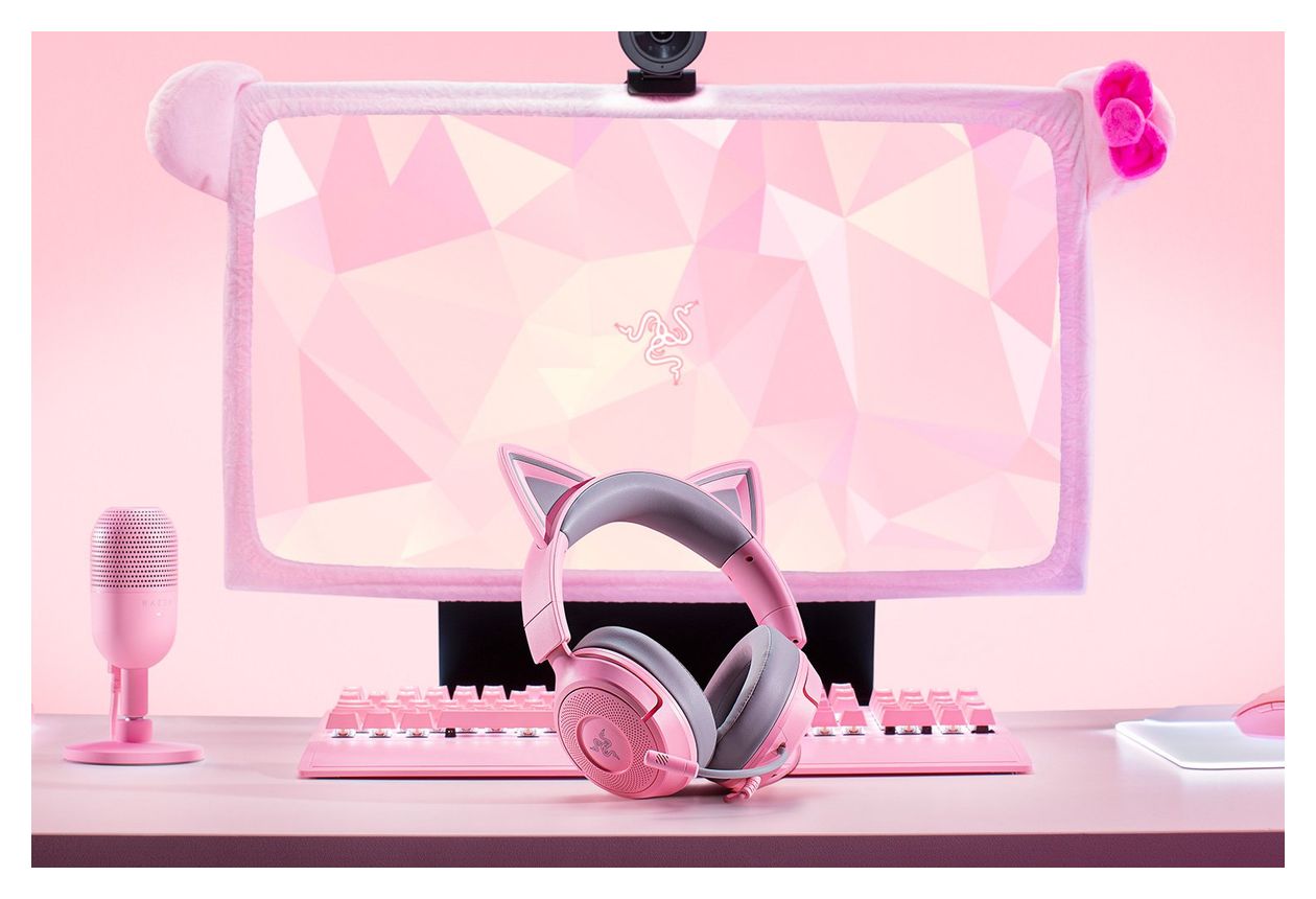 Kraken Kitty V3 X Over Ear Kopfhörer Kabelgebunden  (Pink) 