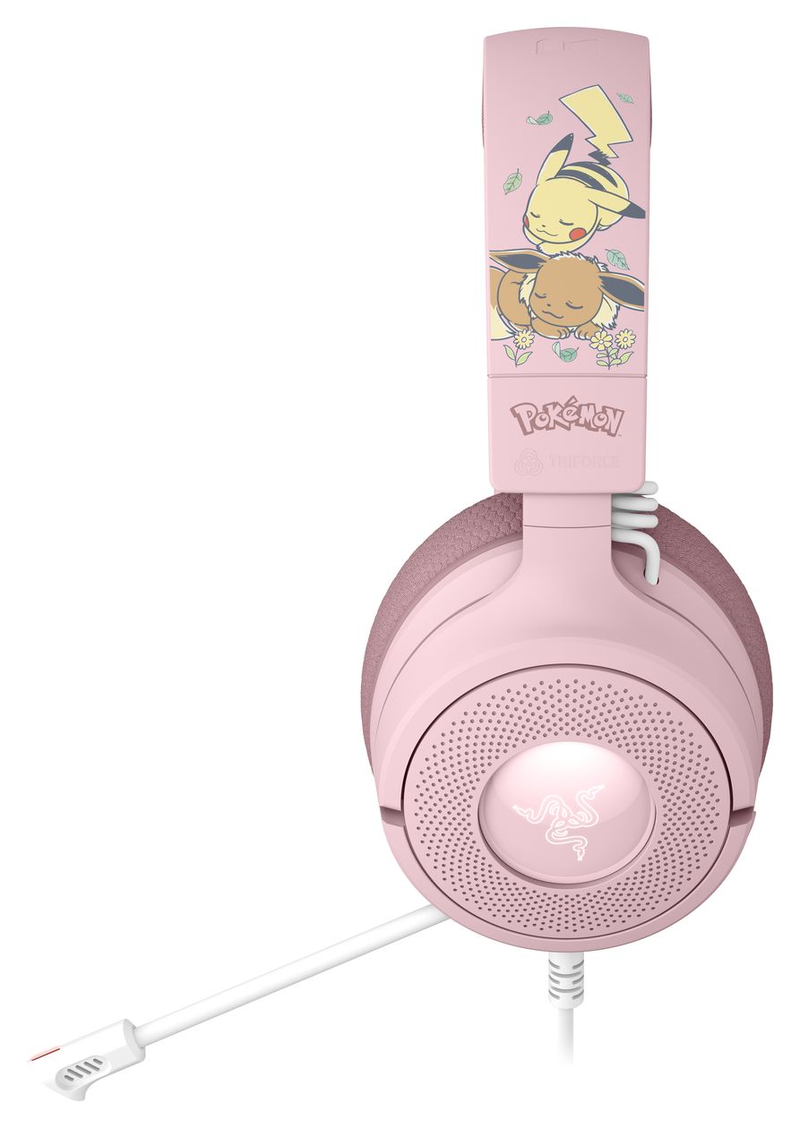 Kraken V4X Pikachu & Eevee Edition Ohraufliegender Kopfhörer kabelgebunden USB Type-C / USB Type-A  (Pink) 