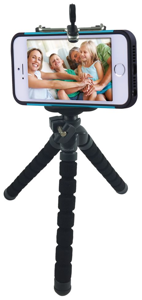 Selfie Mini Stativ 16-19cm inkl. Smartphone-Adapter 360° drehbar 
