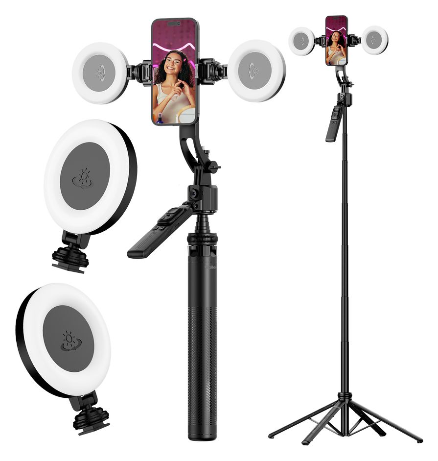 Easy Creator Quadpod mit AI Tracking 4 Bein(e) Stativ Smartphone-/Action-Kamera Bluetooth  (Schwarz) 