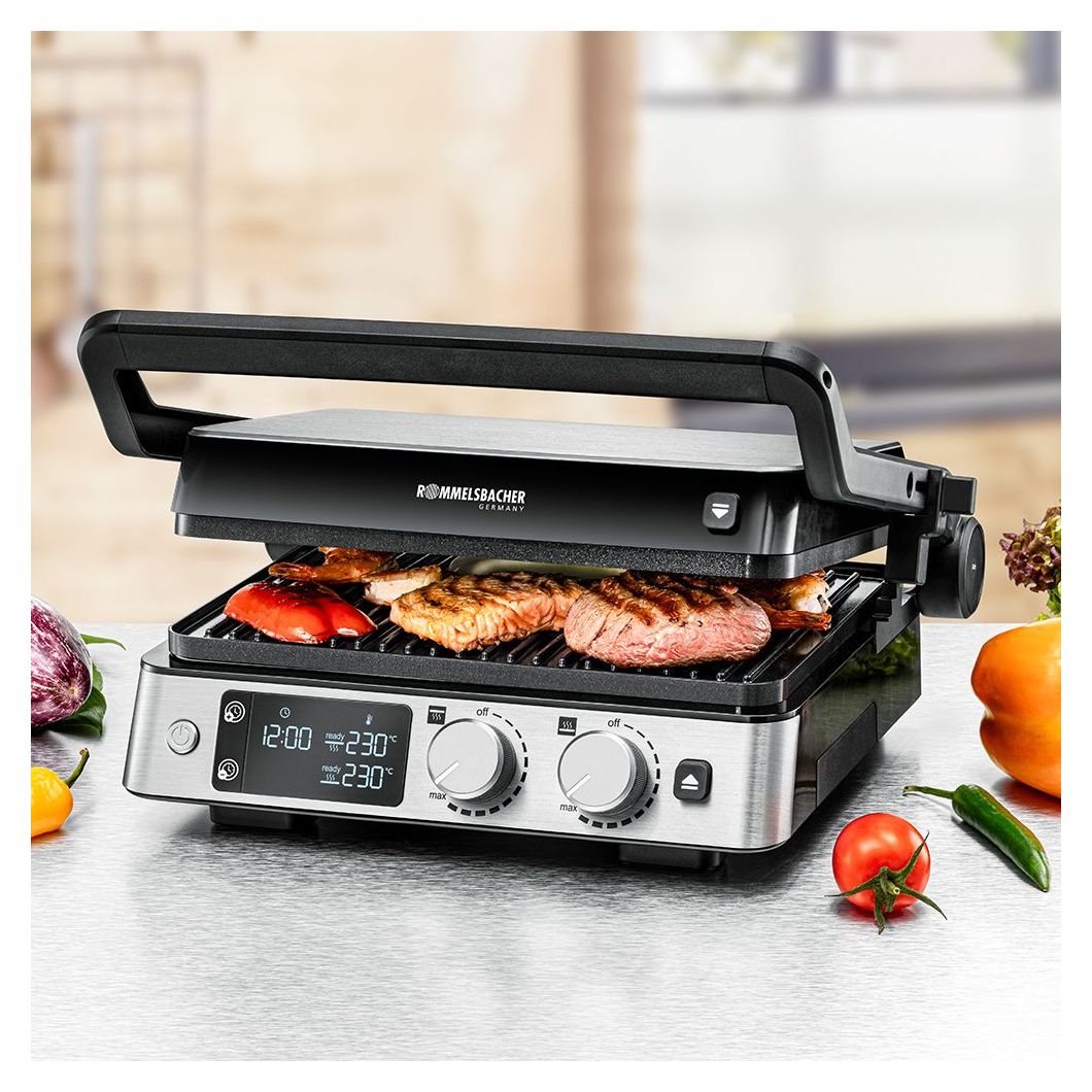 KG2025 Kontaktgrill 2 Zone(n) 2200 W  (Schwarz, Edelstahl) 