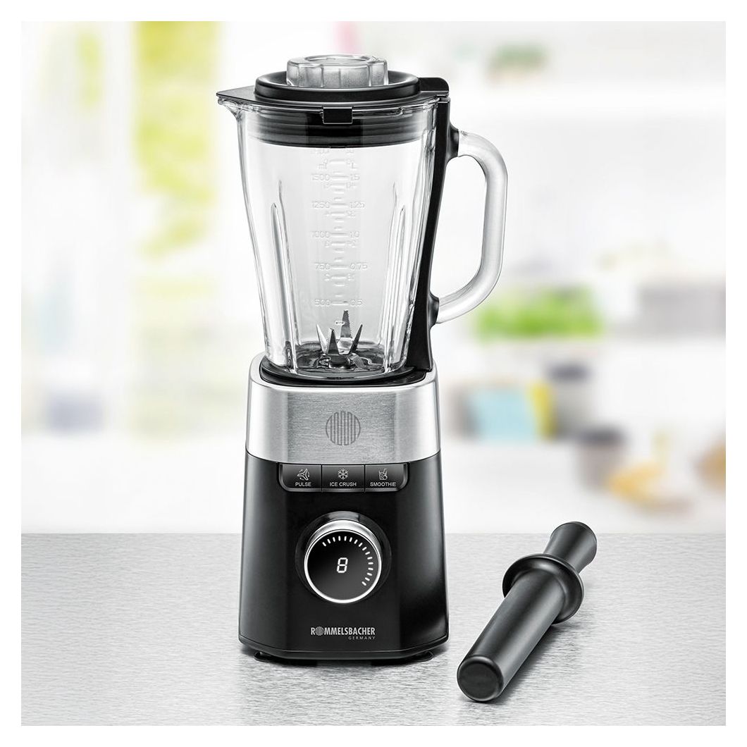 MX1260 Standmixer 8 Geschwindigkeiten 1200 W (Schwarz, Edelstahl, Transparent) 