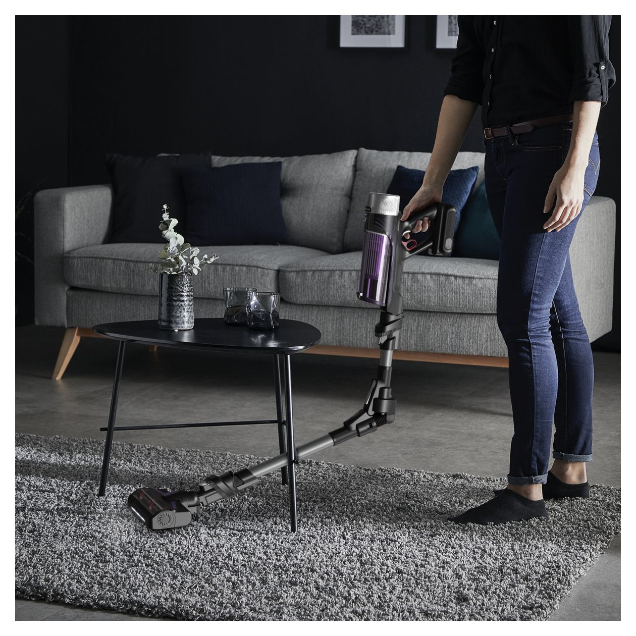 RH2037 X-Force Flex 9.60 Handstaubsauger Beutellos bis 45 min Laufzeit 18 V  (Schwarz, Violett) 