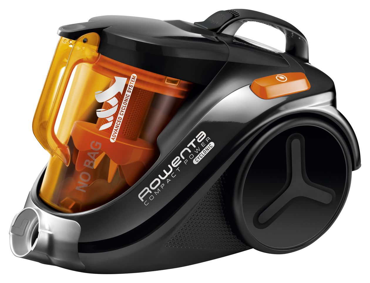 RO3753 Compact Power Bodenstaubsauger Beutellos 750 W HEPA  (Schwarz, Orange) 