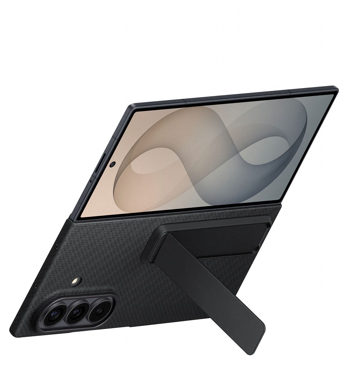 Carbon Standing Case Cover für Samsung Z Fold8  (Schwarz) 