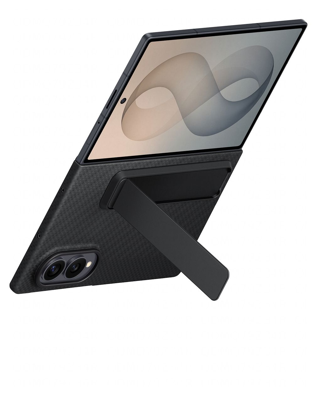 Carbon Standing Case Cover für Samsung Z Fold8  (Schwarz) 