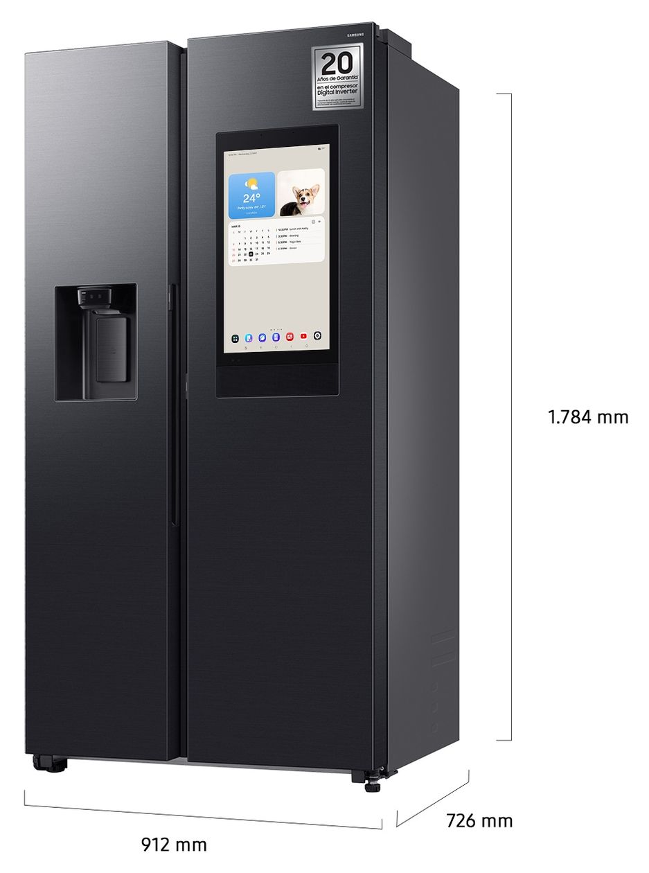 RS90F66BEFEF Side-by-Side Kühl-/ Gefrierkombination 389 l / 225 l 352 kWh NoFrost 1780 mm x 912 mm  (Schwarz) 